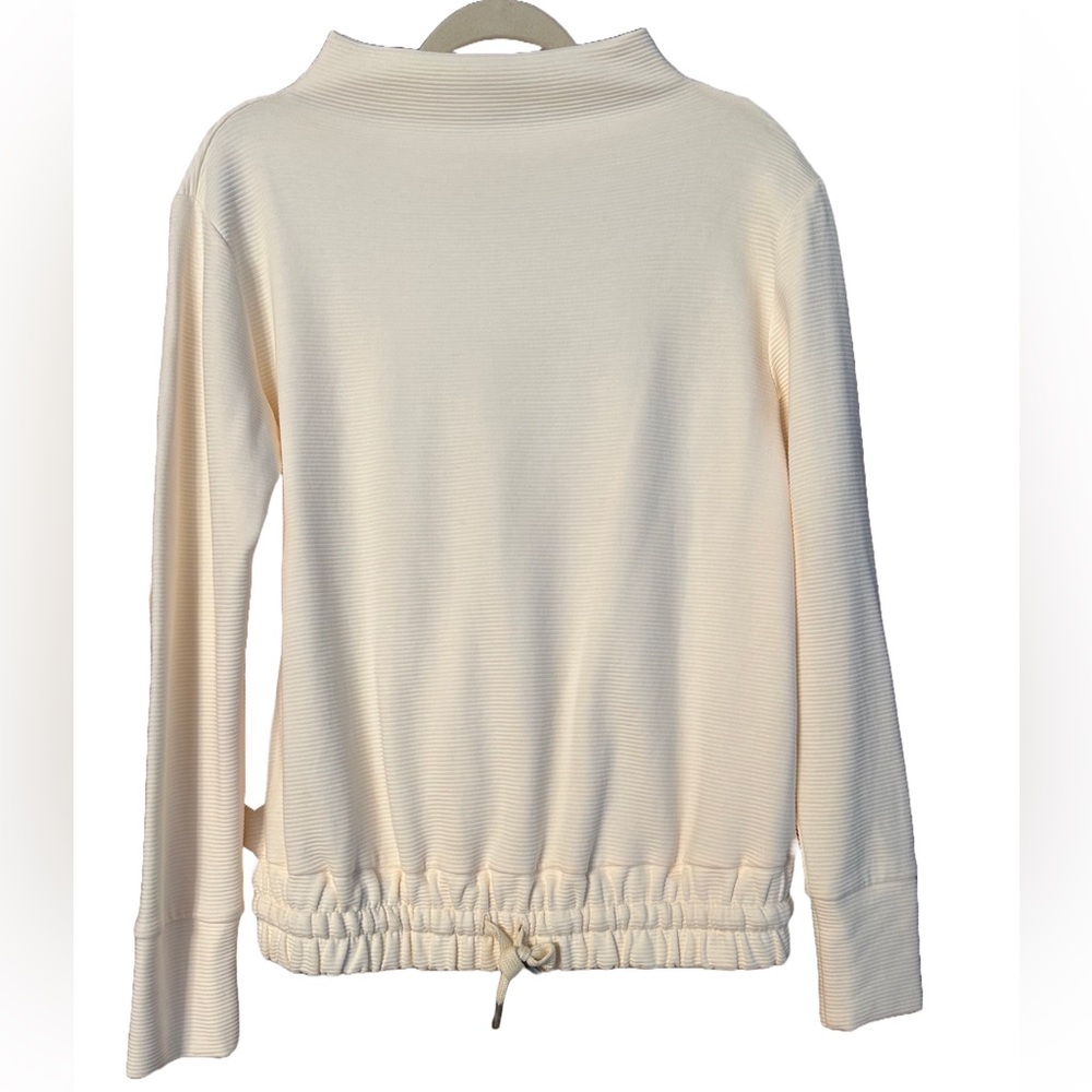 Garnet Hill NWOT Mock Neck Cream White Pullover. Size XS.